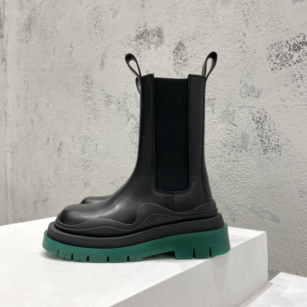 보테가베네타 남여공용 러그 첼시 부츠 굽 높이 5.5cm