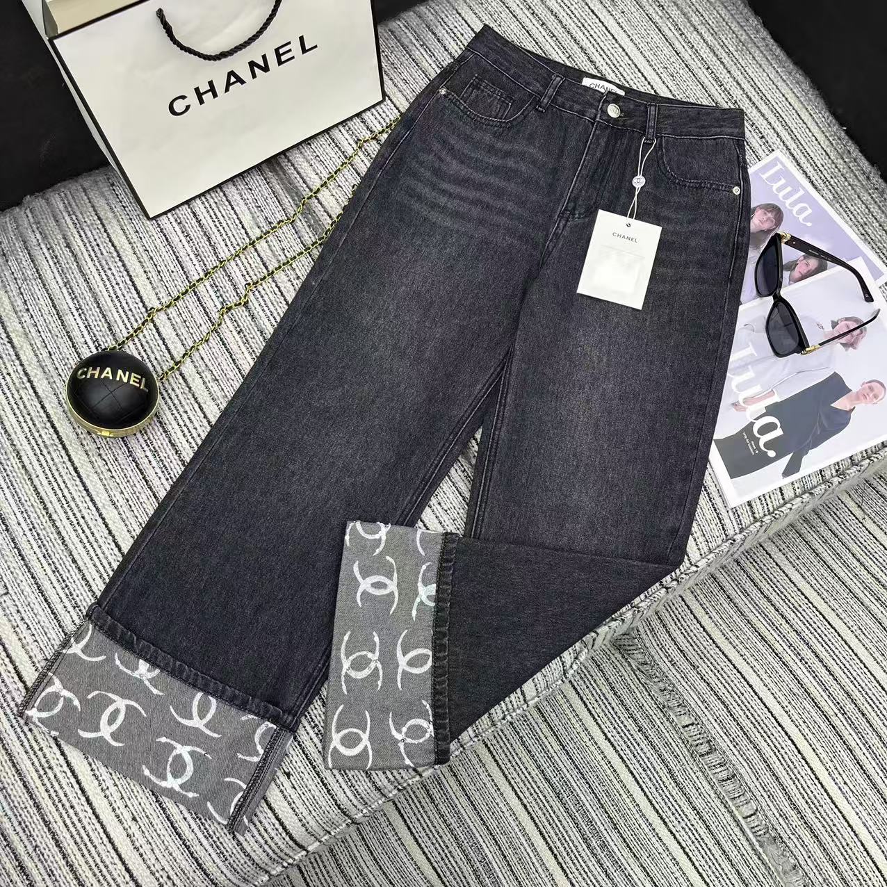 샤넬 데님 바지