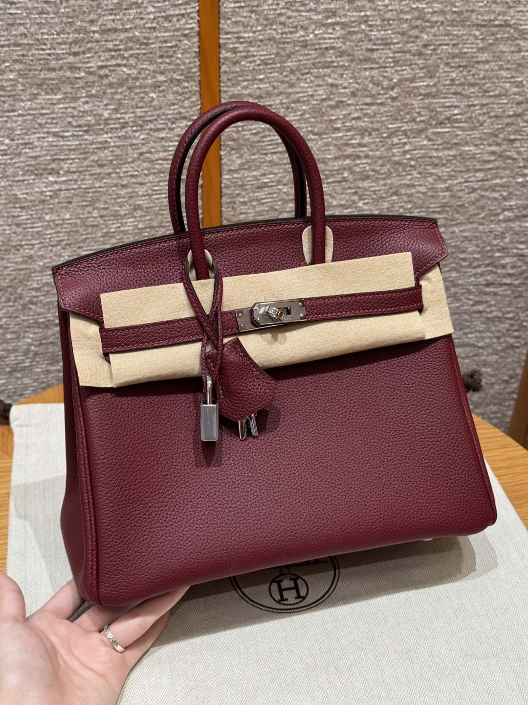 에르메스 버킨백 25 토고 은장 컬러: 55/Rouge H