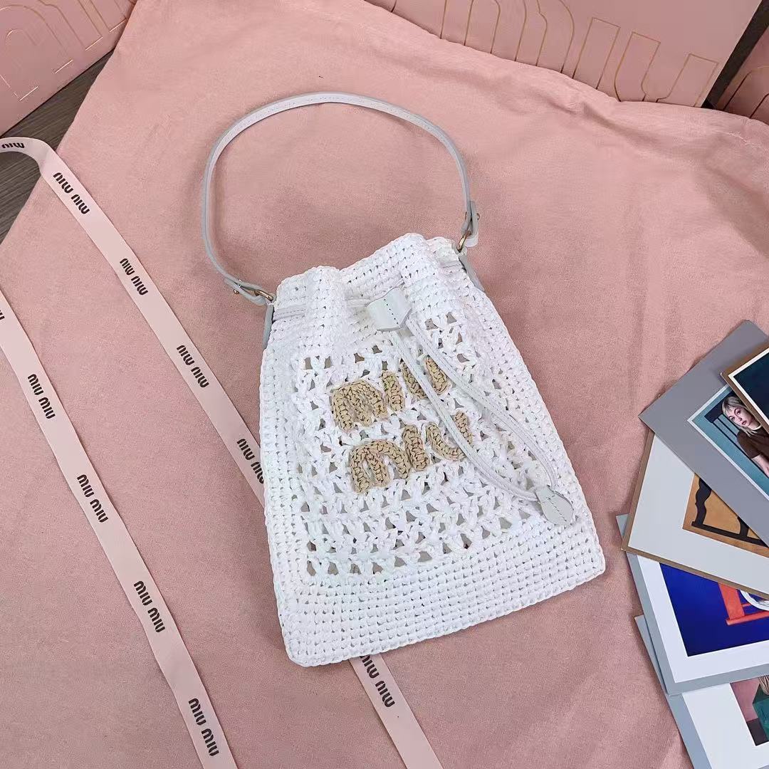미우미우 우븐 패브릭 미니백