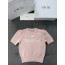 디올 반소매 스웨터 핑크 버진 울 캐시미어 니트