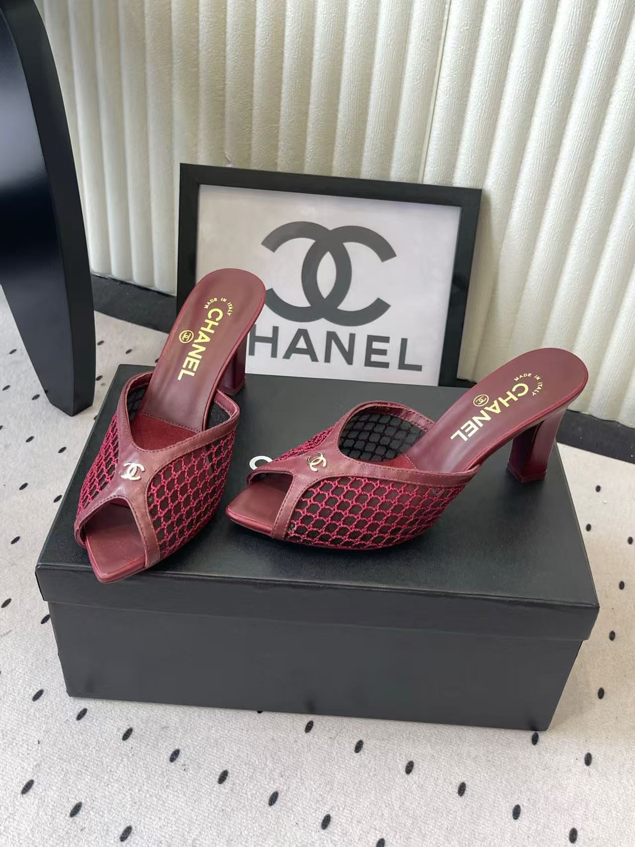 샤넬 코코 비치 컬렉션 뮬 굽높이9cm